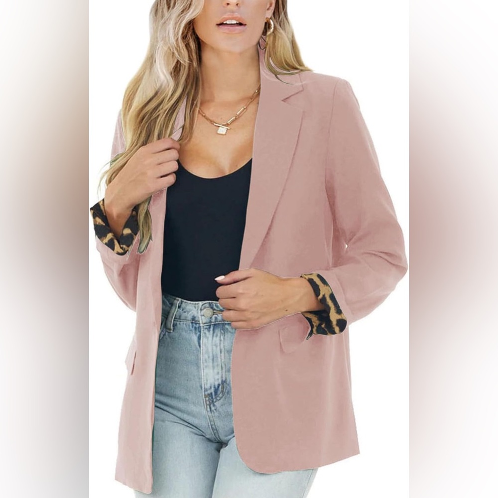 Women's Casual Blazers Leopard Print/Blush